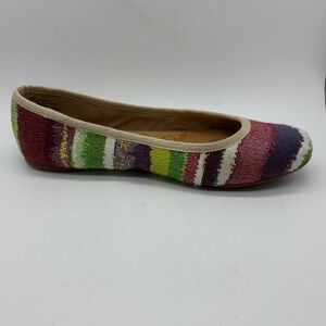 Born Women Abbee Ballet Flat Size 8.5 M Striped Round Toe Shoe Multicolor Comfy
